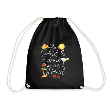 sable solaire et boisson dans ma conception de la main - Sac de sport léger - noir - Devant