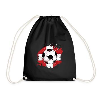 Grunge Fußball mit Schweizer Fahne Fußballfans - Turnbeutel - Schwarz - Vorne