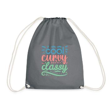 Cool Curvy Classy Body Positivity Women - Turnbeutel - Grau - Vorne