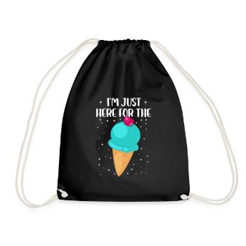 Je suis juste ici pour la crème glacée Design pour une glace - Sac de sport léger - noir - Devant