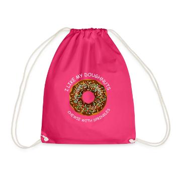 Doughnut Sprinkles – Funny Donut Eating Donut - Turnbeutel - Fuchsia - Vorne
