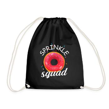 Sprinkle Squad – Amateur de beignets Drôle de mangeur sucré - Sac de sport léger - noir - Devant