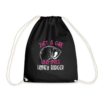 Just A Girl Who Loves Badger - Drawstring Bag - black - Front