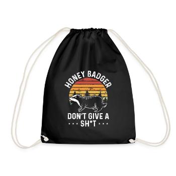 Honey Badger Gives No Retro - Drawstring Bag - black - Front