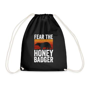 Retro Fears The Honey Badger - Drawstring Bag - black - Front