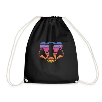 Badger Vintage Colorful - Drawstring Bag - black - Front