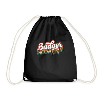 Badger Font - Drawstring Bag - black - Front