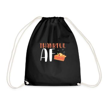 Dankbar An Thanksgiving - Turnbeutel - Schwarz - Vorne