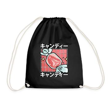 Sweet kawaii candy - Drawstring Bag - black - Front