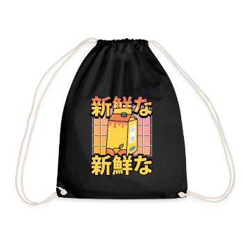 Jus d’orange kawaii sucré - Sac de sport léger - noir - Devant