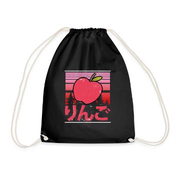 Sweet Kawaii Pomme fraîche - Sac de sport léger - noir - Devant
