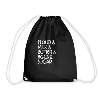 Baking recipe - Drawstring Bag - black - Front