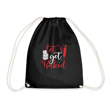 Let's bake - Drawstring Bag - black - Front