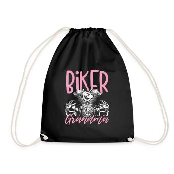 Biker Grandma - Drawstring Bag - black - Front