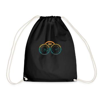 Motorcycle Speedometer - Drawstring Bag - black - Front