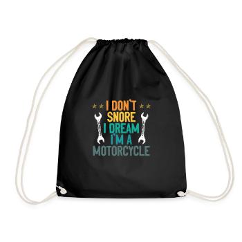 I am a motorcycle - Drawstring Bag - black - Front