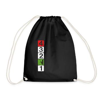 Motorcycle gear shift - Drawstring Bag - black - Front