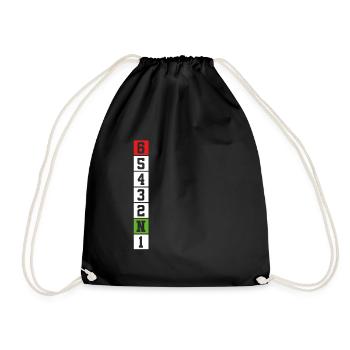Motorcycle GearShift Six - Drawstring Bag - black - Front