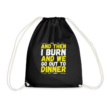 We go out to eat - Drawstring Bag - black - Front