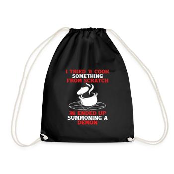 I tried to do something from scratch - Drawstring Bag - black - Front