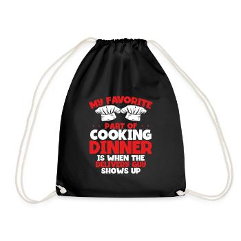 Dinner Is When The Delivery Courier - Drawstring Bag - black - Front
