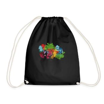 Appareil photo numérique à éclaboussures de couleur - Sac de sport léger - noir - Devant