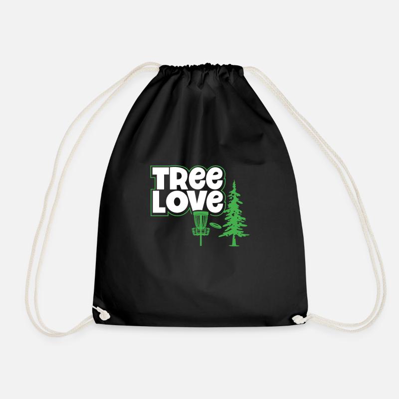 Discgolf Baumliebe - Drawstring Bag - black