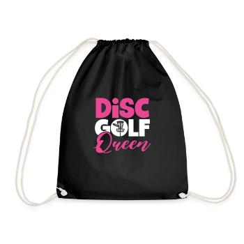 Discgolf Königin - Turnbeutel - Schwarz - Vorne