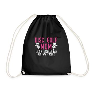 Disc golf mama - Drawstring Bag - black - Front