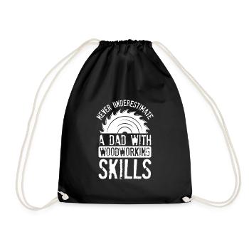 Dad With wood knowledge - Drawstring Bag - black - Front