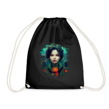 Future girl science fiction shirt - Turnbeutel - Schwarz - Vorne