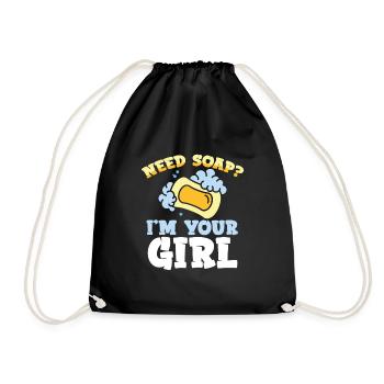 I Am Your Girl Soap - Drawstring Bag - black - Front