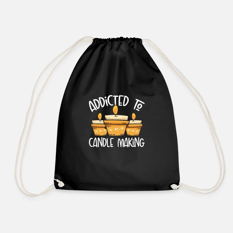 Addicted to candle making - Drawstring Bag - black