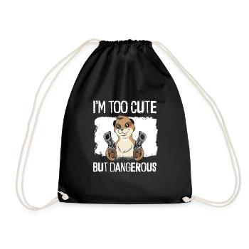 Le suricate est mignon mais dangereux - Sac de sport léger - noir - Devant