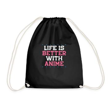 La vie est meilleure avec l’anime - Sac de sport léger - noir - Devant