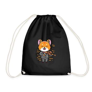 Mignon raton laveur d’anime joue du violon - Sac de sport léger - noir - Devant