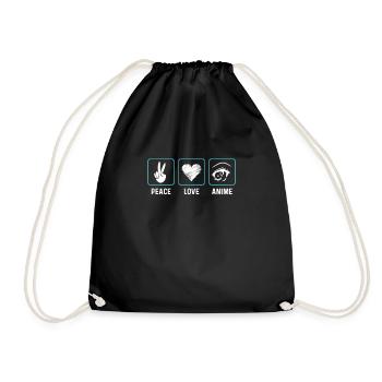 Peace love anime - Sac de sport léger - noir - Devant