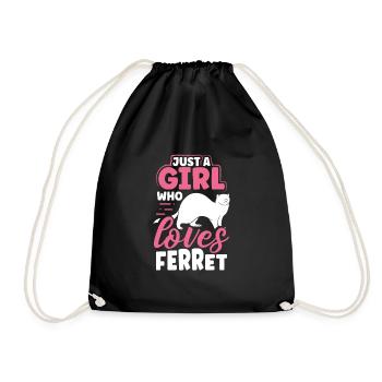 La fille aime les furets - Sac de sport léger - noir - Devant