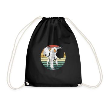Eléphant dans Le Rétro Vintage - Sac de sport léger - noir - Devant