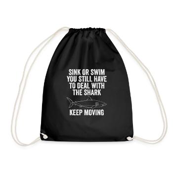 Sink Or Swim With The Shark - Drawstring Bag - black - Front