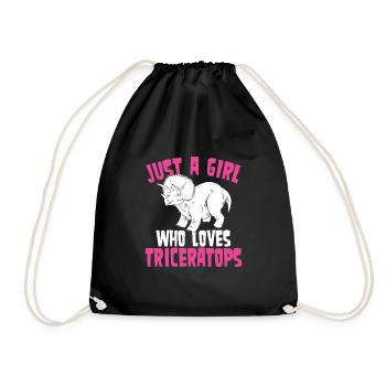 Juste une fille qui aime Triceratops - Sac de sport léger - noir - Devant