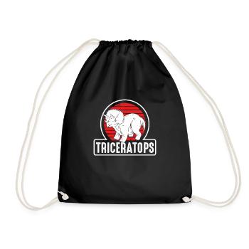 Triceratops Auf Einer Roten Sonne - Turnbeutel - Schwarz - Vorne