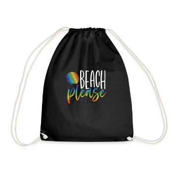Beach Please - Drawstring Bag - black - Front