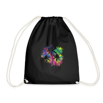 Summer palms - Drawstring Bag - black - Front