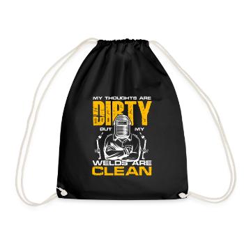 Mes pensées sont sales mais mes soudures sont propres - - Sac de sport léger - noir - Devant