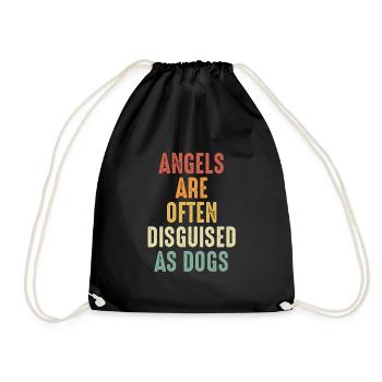 Engel Werden Oft Als Hunde Verkleidet - Turnbeutel - Schwarz - Vorne