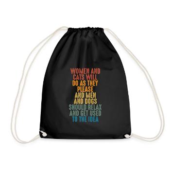 Femmes et chats - Sac de sport léger - noir - Devant