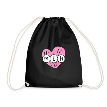 Dear Meh On Valentine's Day - Drawstring Bag - black - Front