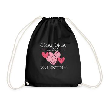 Grandma is my Valentine's Day - Drawstring Bag - black - Front