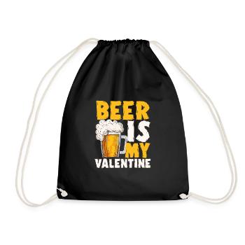 Leckeres Bier Ist Mein Valentinstag - Turnbeutel - Schwarz - Vorne